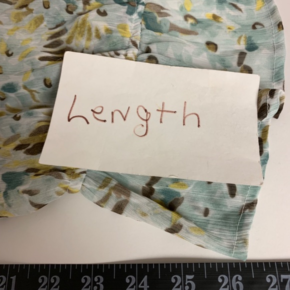 Old Navy Blouse Maternity SZ M Sheer Blue Floral  Feminine Delicate  Bohemian - Picture 8 of 10